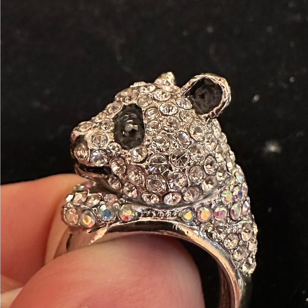 Rhinestone Panda Bear ring